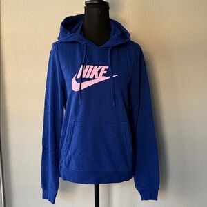 Nike Royal Blue Hoodie with Light Pink Logo